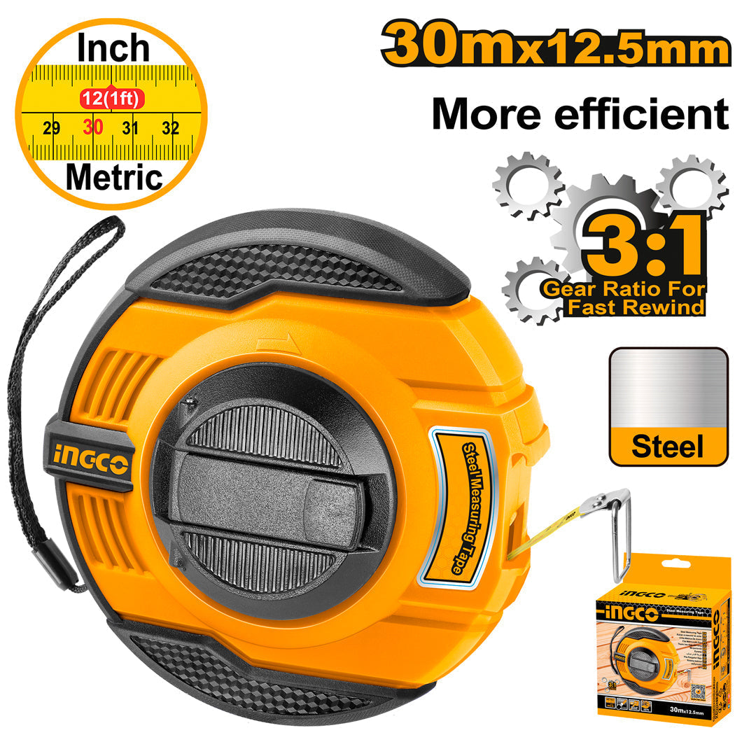 HSMT8430 - RUBAN A MESURER EN ACIER 30M INGCO Maroc