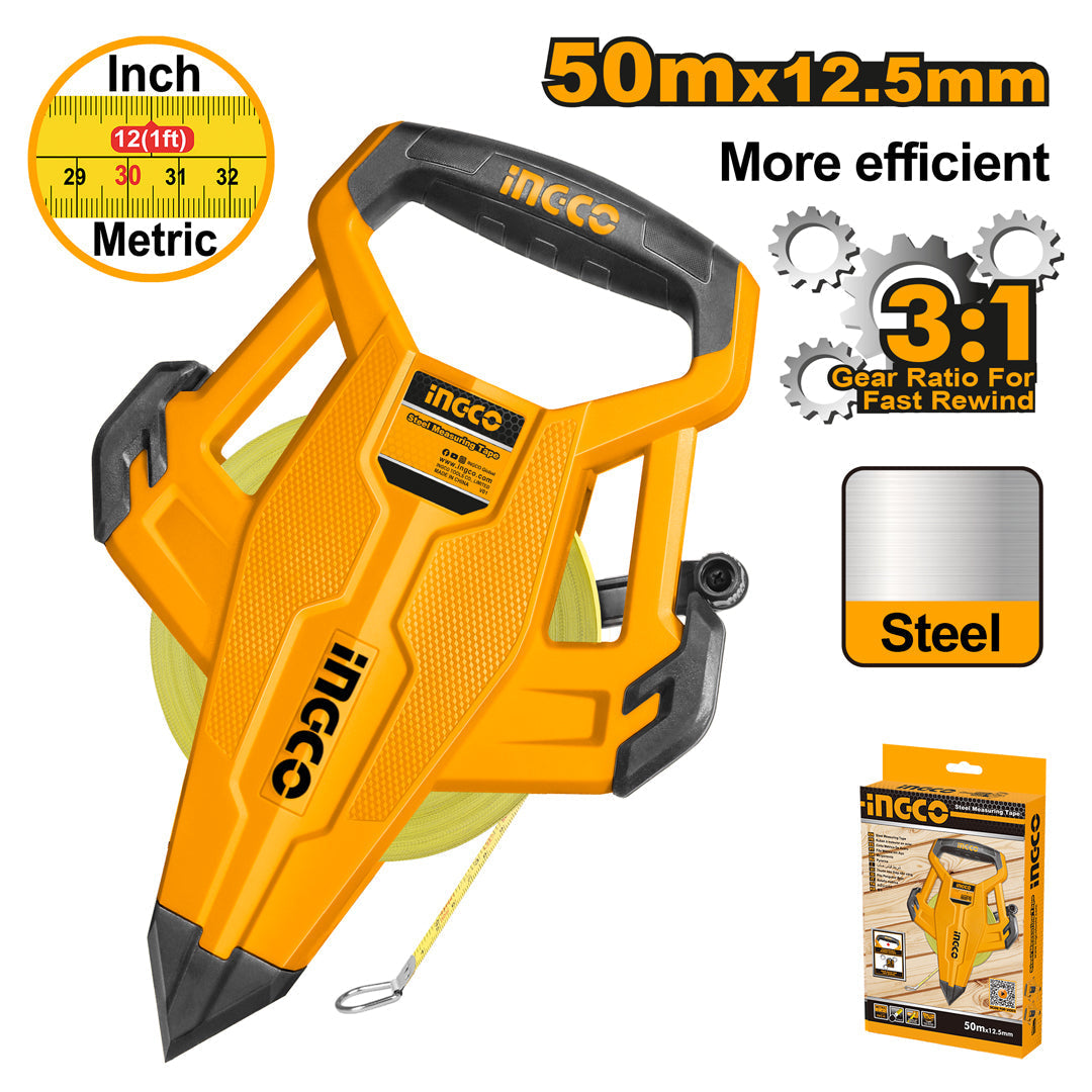 INGCO RUBAN A MESURER EN ACIER 50M [HSMT8550]