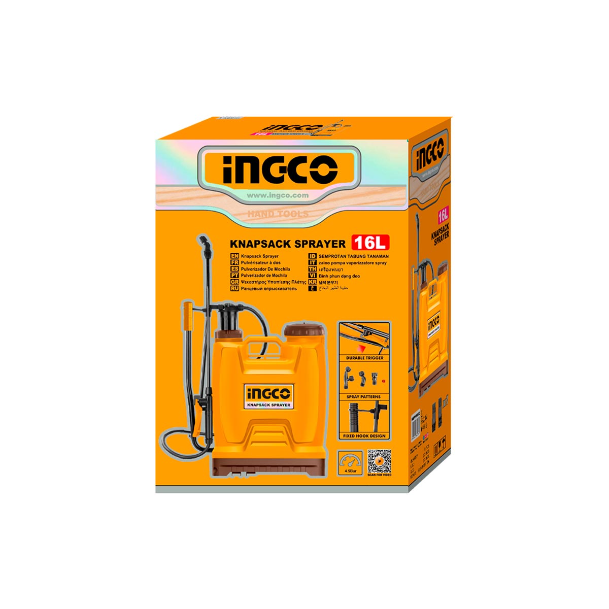 HSPP41602 - PULVERISATEUR PRESSION A DOS 16L NR INGCO Maroc