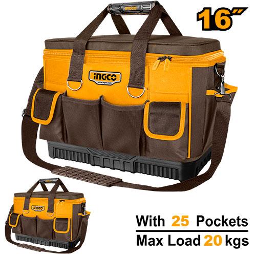 HTBG10 - SAC A OUTILS 16" 25 POCHES BASE RENFORCEE INGCO Maroc