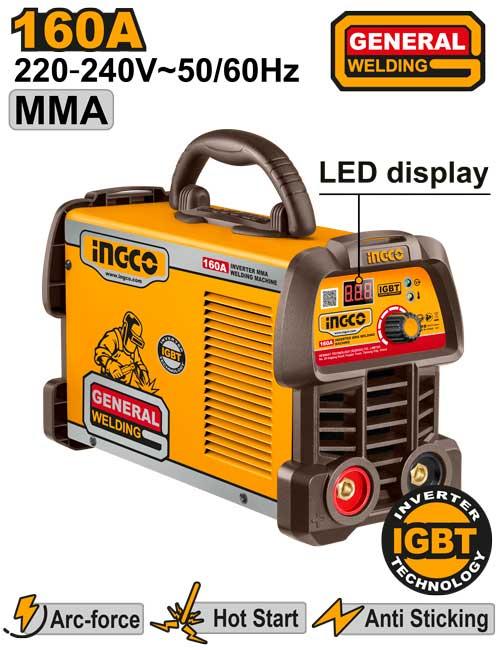ING-MMA16059 - POSTE A SOUDER MMA INVERTER 160A INGCO Maroc