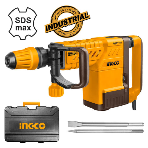 PDB15006 - MARTEAU BURINEUR 10KG 1500W + 2 BURINS INGCO Maroc