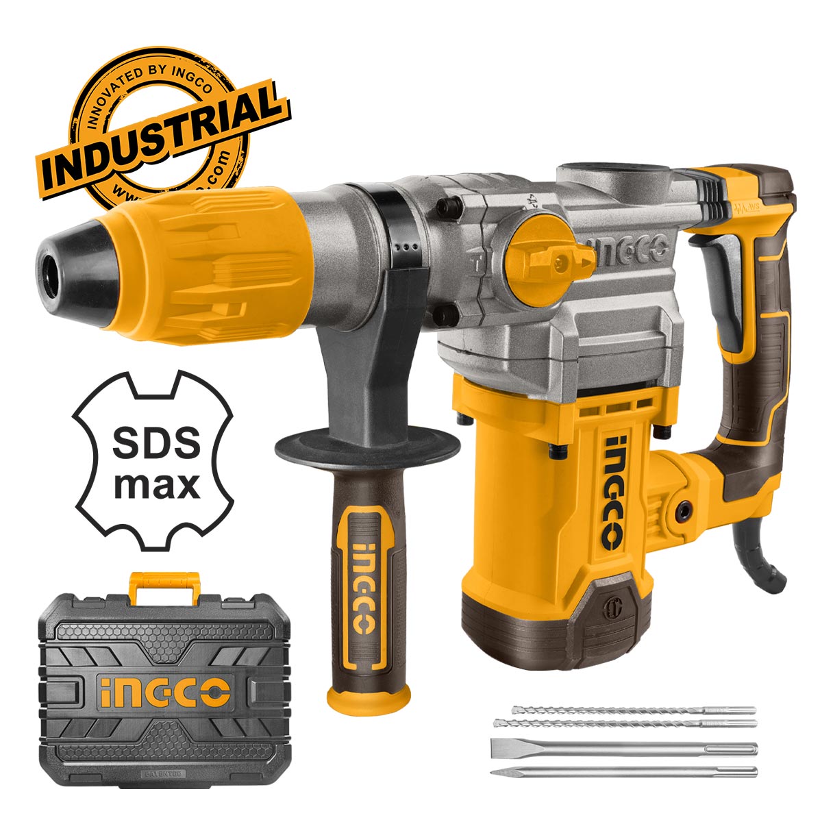 RH1600388 - MARTEAU PERFORATEUR SDS MAX 1600W 38MM + 4 FORETS INGCO Maroc