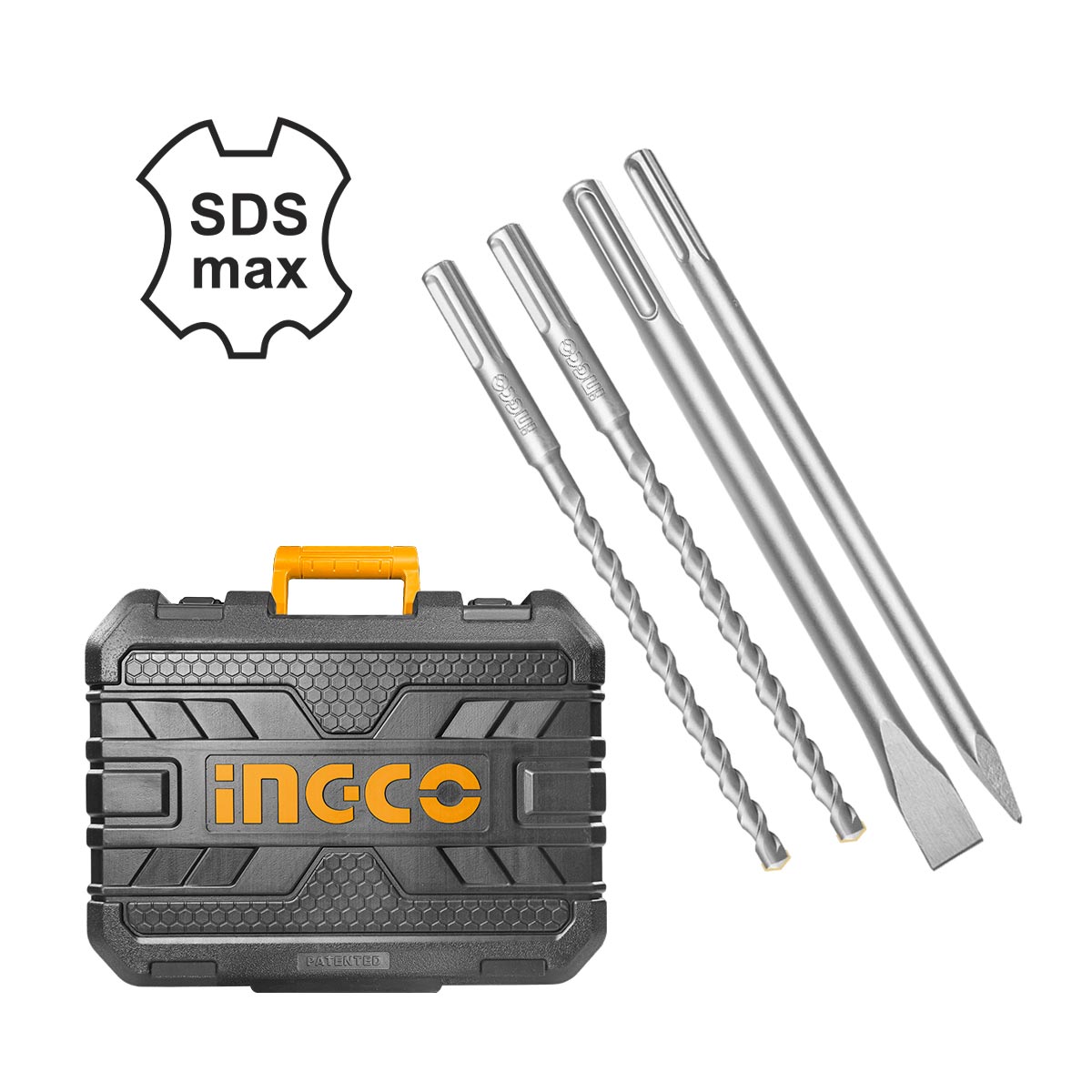 RH1600388 - MARTEAU PERFORATEUR SDS MAX 1600W 38MM + 4 FORETS INGCO Maroc