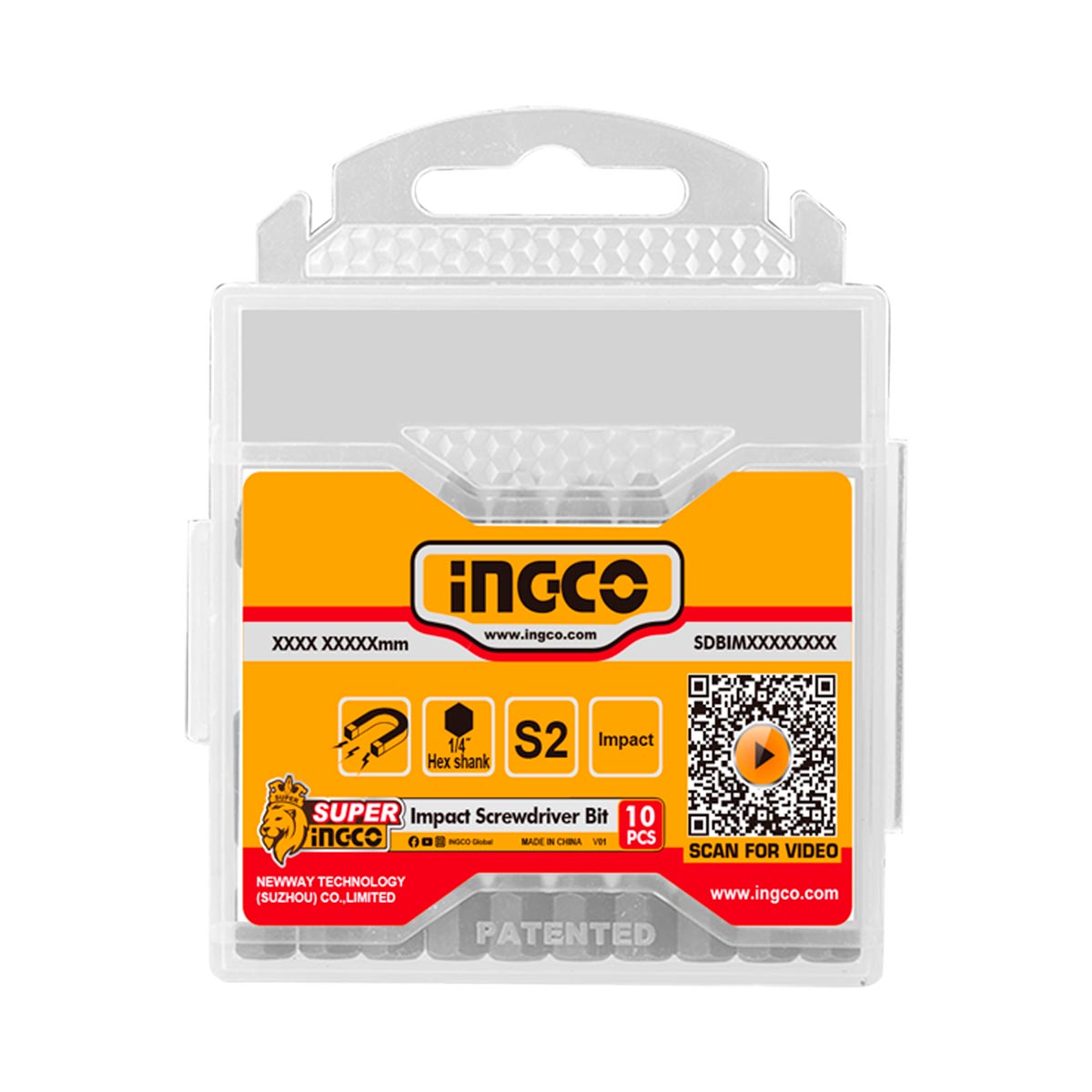 SDBIM11PH223 - 10 pcs / Set Embout de tournevis à percussion industriel SDBIM11PH223 INGCO Maroc