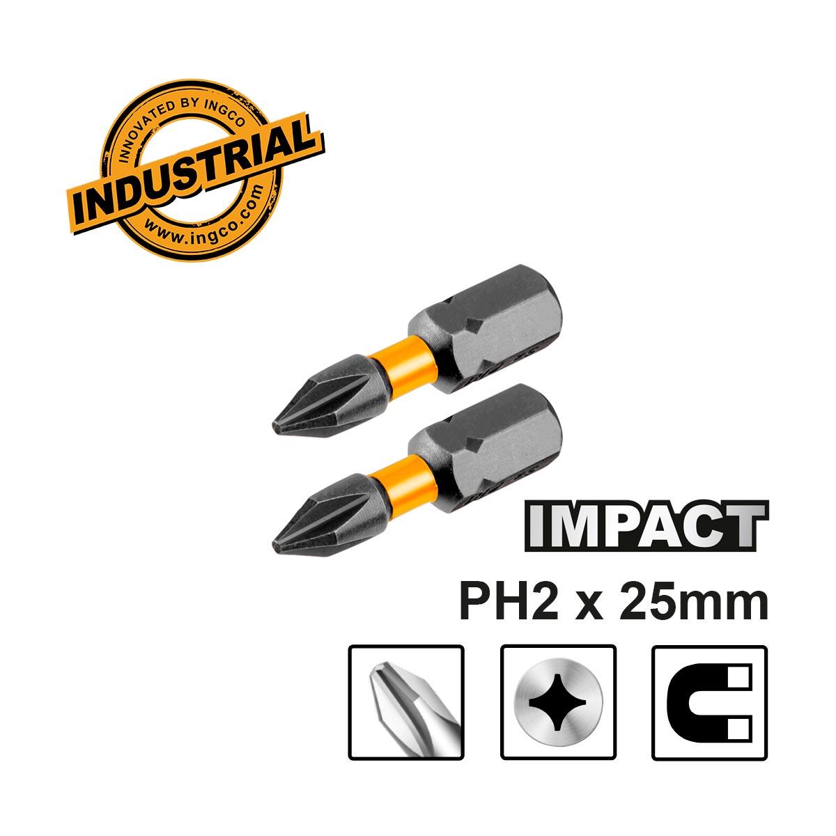 SDBIM71PH225 - JEU DE 2 EMBOUTS S2 PH2 25MM INGCO Maroc