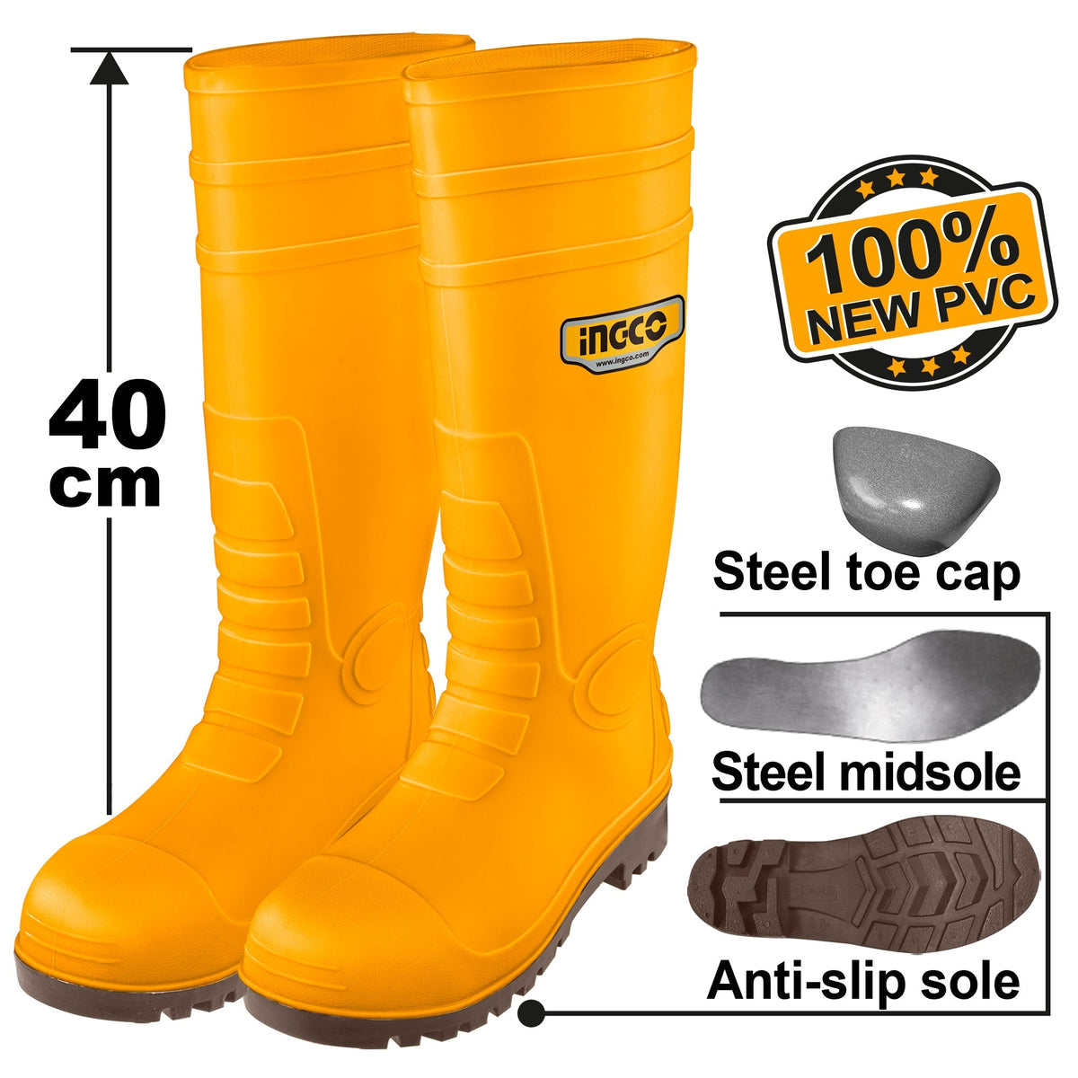INGCO BOTTES DE SECURITE S1P TAILLE42 [SSH092S1P.42]