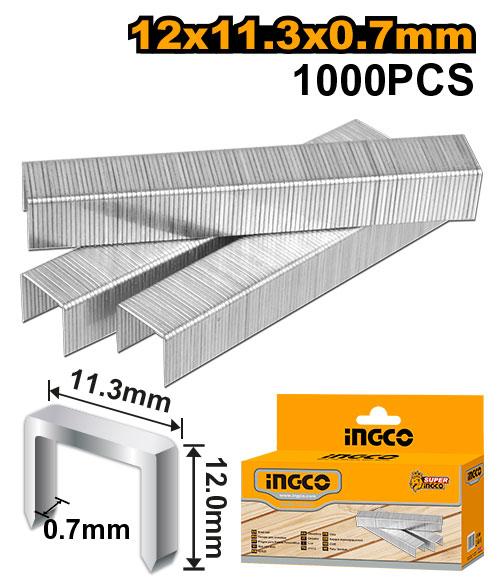STS0112 - BOITE 1000 PCS ARGAFES INGCO 12 MM 0.7MM HSG14018 INGCO Maroc