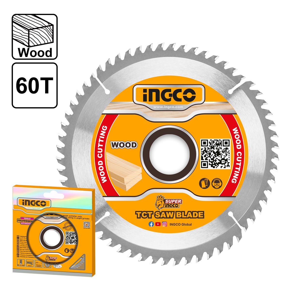 TSB125423 - LAME SCIE CIRCILAIRE BOIS 254MM 60 DENTS INGCO Maroc