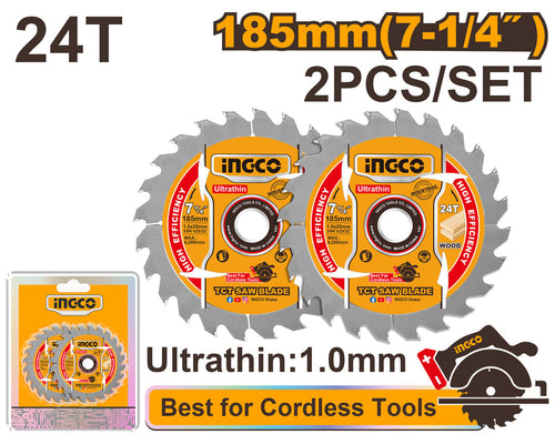 Lame de scie TCT ultra mince de 7-1/4 po Disque à tronçonner le bois pour outils sans fil TSB1853