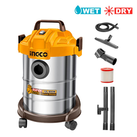 VC14122 - ASPIRATEUR EAU ET POUSSIERE 800W 12L INGCO Maroc
