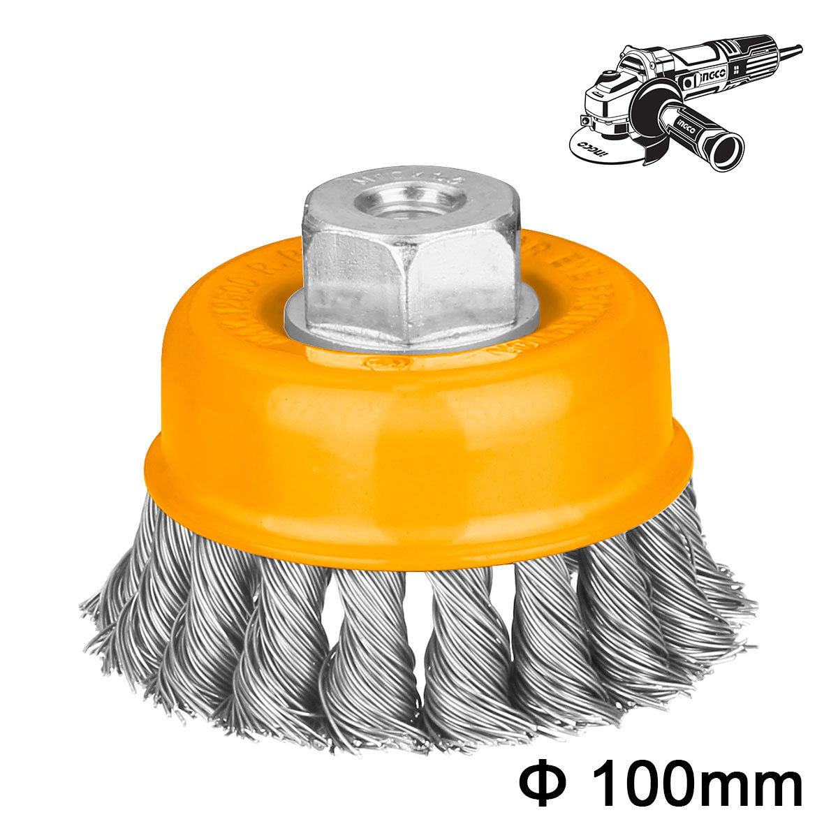 WB21001 - BROSSE METALLIQUE TORSADEE 100MM INGCO Maroc