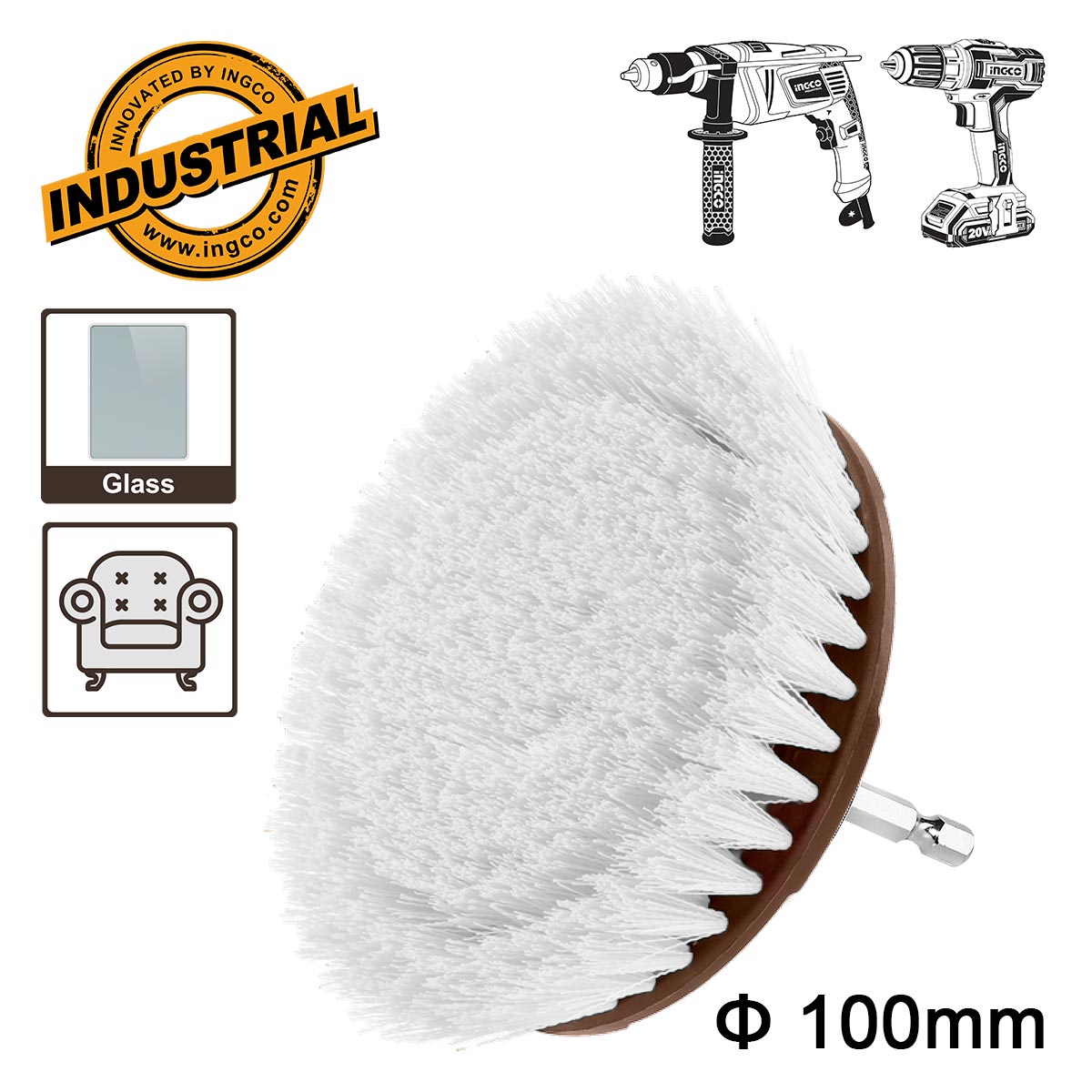 WCBS1401 - BROSSE 4" POUR VISSEUSE A POILS DOUX INGCO Maroc