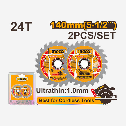 INGCO 2 DISQUE POUR SCIE CIRCULAIRE A BATTERIE CSLI14021 [TSB1403]