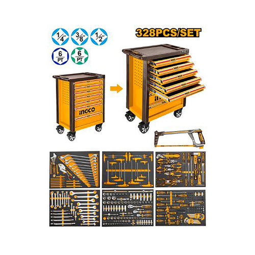 INGCO SERVANTE A 7 TIROIRS + 328 PIECES [HTCS271621]