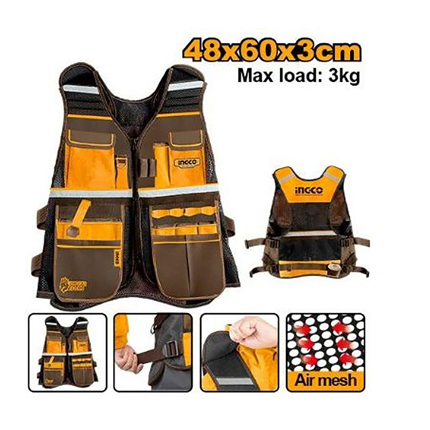 INGCO GILET A OUTILS 3KG MAX NR [HTVT09028]