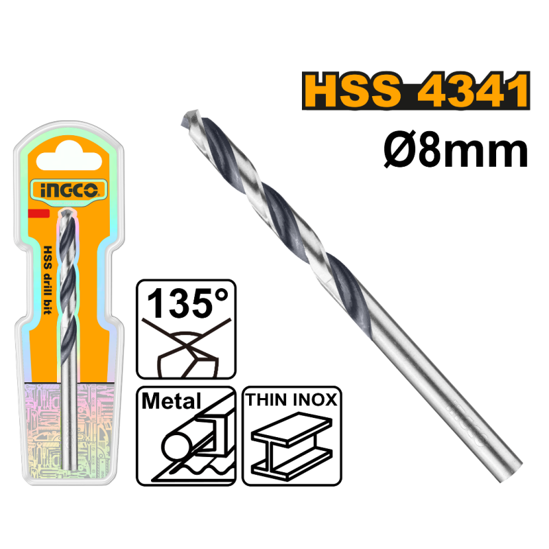INGCO FORET METAL HSS 4341 D 8MM [DBT1200804]