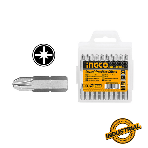 INGCO SET DE 20 EMBOUTS PZ2 25MM [SDB11PZ213]