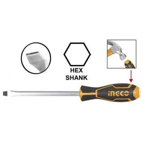 INGCO TOURNEVIS A ZONE DE FRAPPE VIS A FENTE 6*100 MM [HGTS286100]