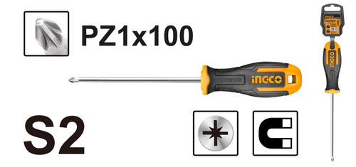 INGCO TOURNEVIS POZIDRIV PZ1 D：5.0*100MM LR：10 [HS68PZ1100]