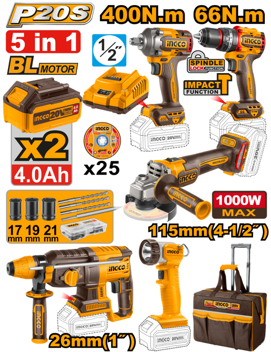 PACK VALISE DE 5 MACHINES 20V [CKLI2059]